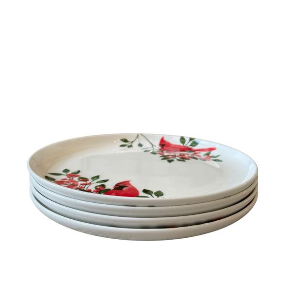 MIKASA Cardinal Leaves Porcelain Salad Plates 9in Set of 4 NEW - Picture 4 of 15